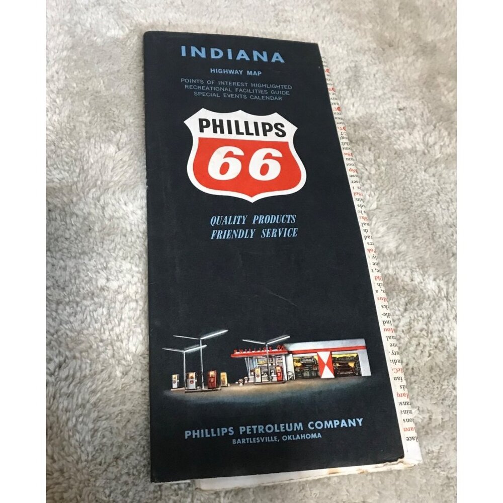 Vintage Phillips 66 Indiana Highway Maps 1962
